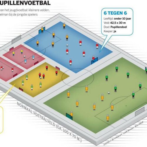 Pupillen voetbaldoel JVD180 61 De nieuwe spelvormen van de KNVB, deze 5 x 2 meter voetbaldoelen, model JVD180, behoren tot het topsegment als het om het 6 tegen 6 spel gaat en het 8 tegen 8 pupillenspel.